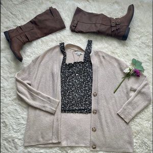 American Eagle Blue Floral Tank Top